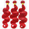 Κόκκινου χρώματος σώματος κυμάτων βραζιλιάνα ανθρώπινα μαλλιά 12 της Virgin τρίχας περουβιανά» σε 26» κανένα σκόρπισμα προμηθευτής