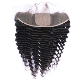 Βαθιά κυμάτων της Virgin ανθρώπινα μαλλιών δαντελλών μπροστινή μετωπική περάτωση δαντελλών περουκών 13x4 σγουρή